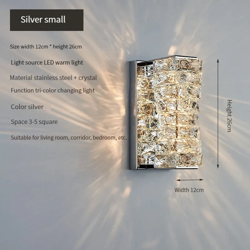 applique murale led en cristal k9 éclairage de luxe moderne