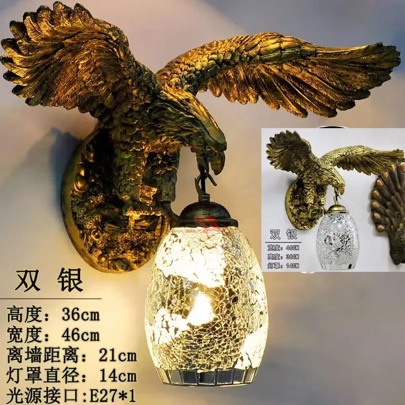 applique murale eagle décoration rétro bohème lumineuse artistique