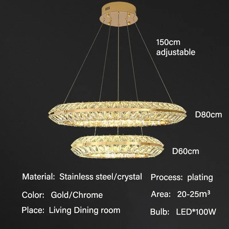 lustre de luxe en cristal led pour hôtel et bar