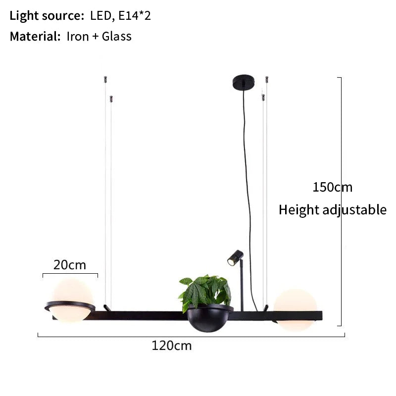 lustre nordique avec plante artificielle en pot suspendu