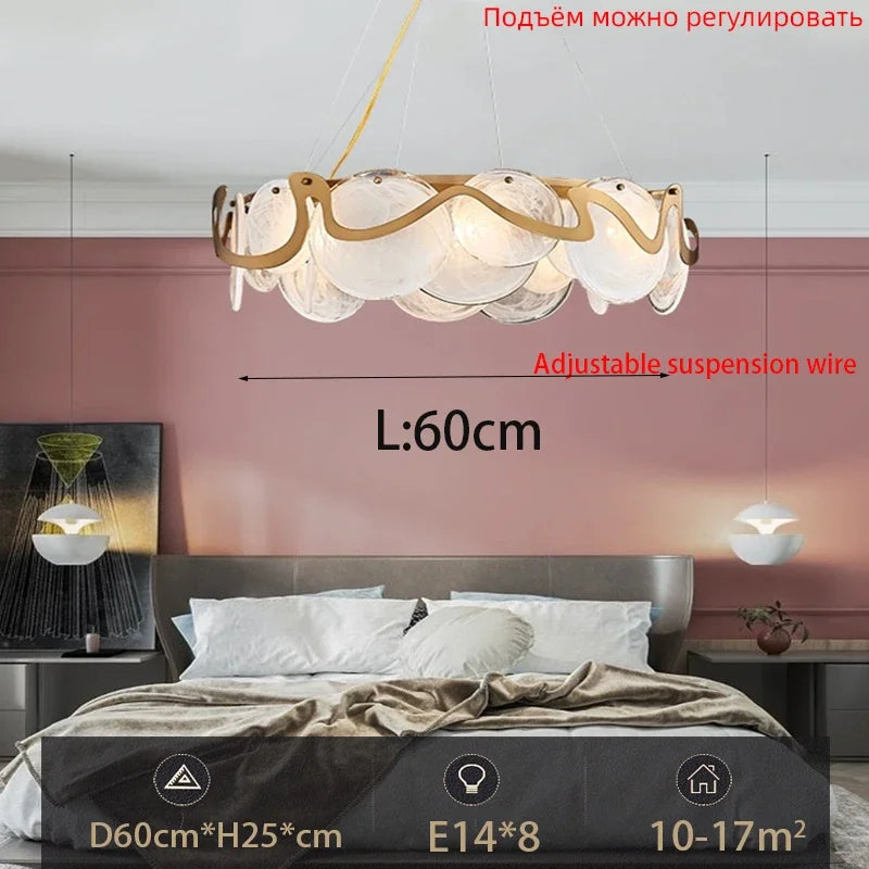 Modern crystal chandelier with adjustable suspension cable E14 pendant light,living room bedroom kitchen ceiling chandelier