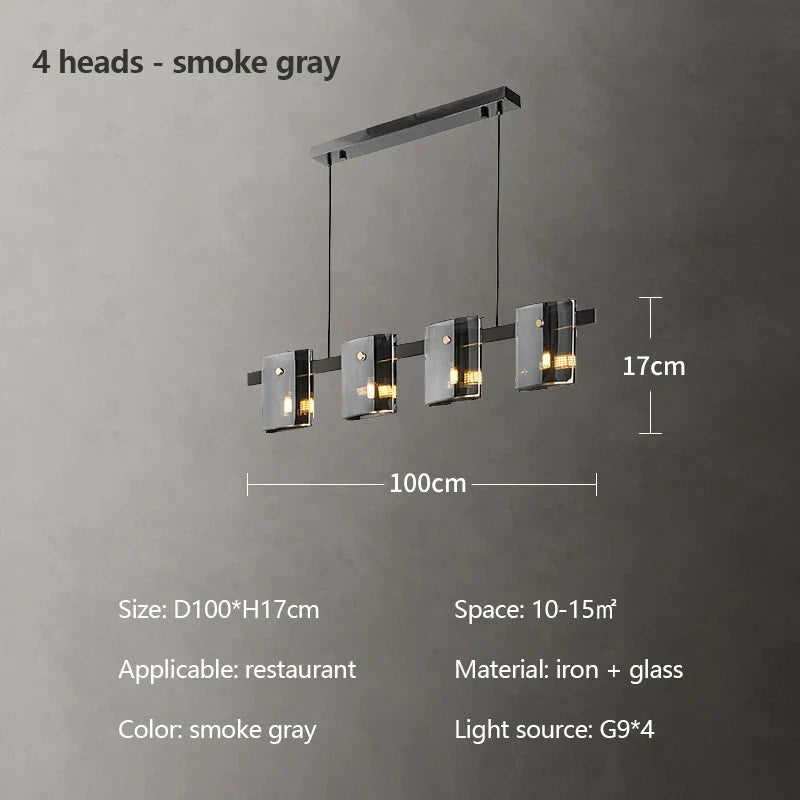 lustre italien minimaliste en verre pour éclairage moderne