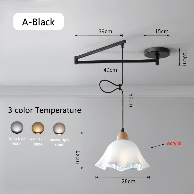 lustre led avec bras réglable pour bar et restaurant