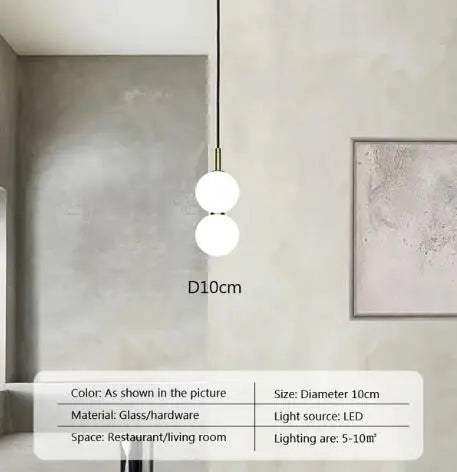 suspension en verre nordique pour décoration intérieure moderne