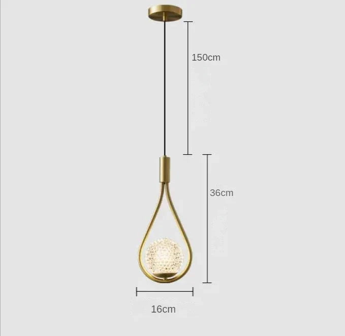 Suspension boule de verre pour chambre à coucher