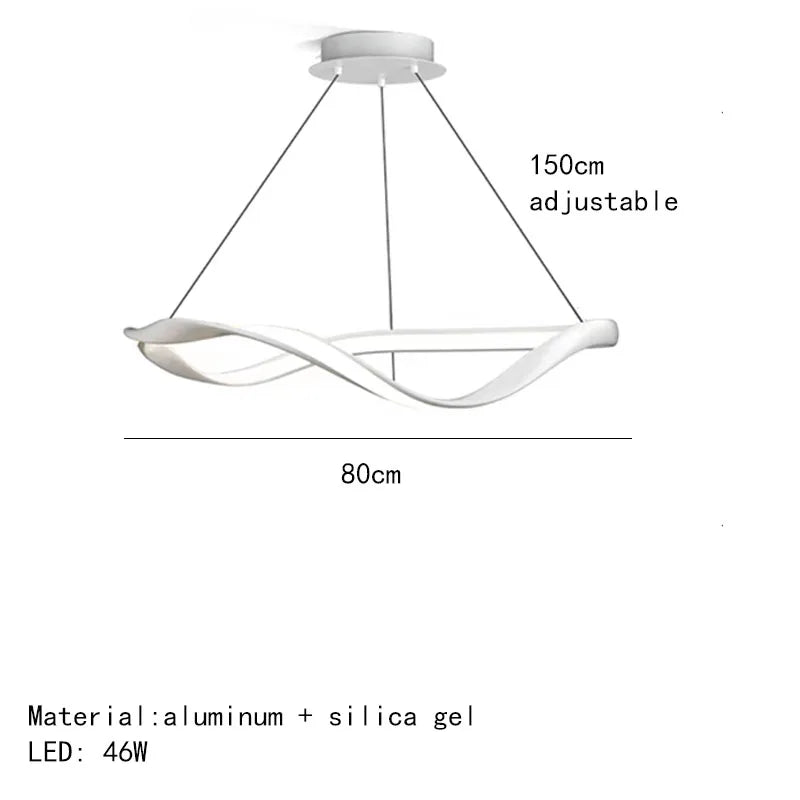 lustre moderne simple anneau irrégulier cordon réglable décoratif