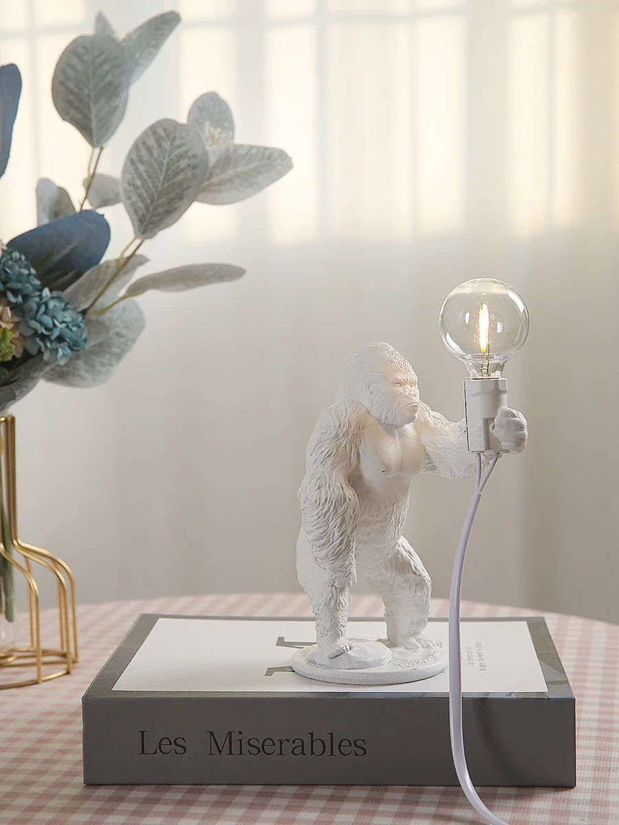 lampe à poser nordique king kong en résine personnalisable animaux