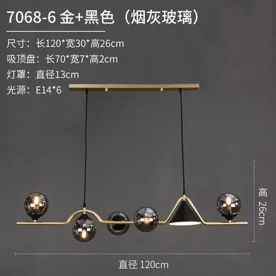 lustre led en verre pour bar et décoration de maison