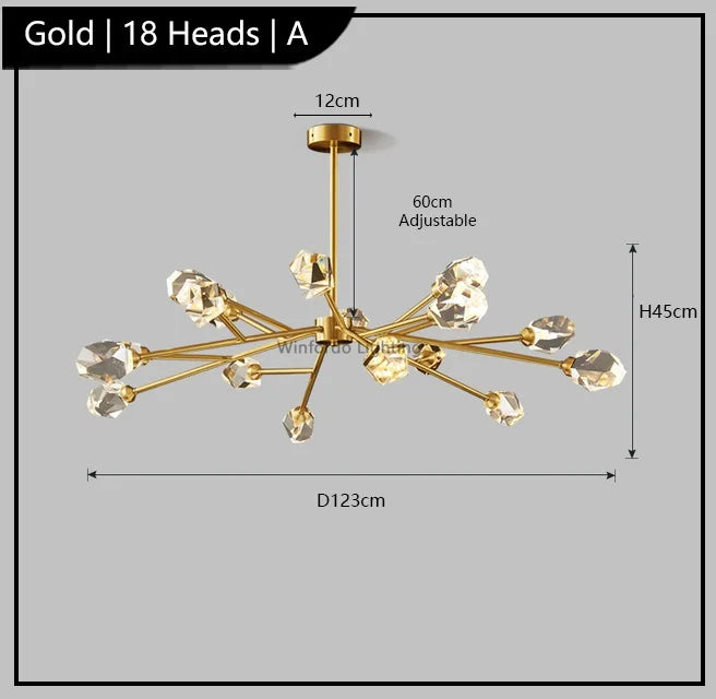 lustre de luxe 	 en cristal éclairage postmoderne winfordo wf-xd011