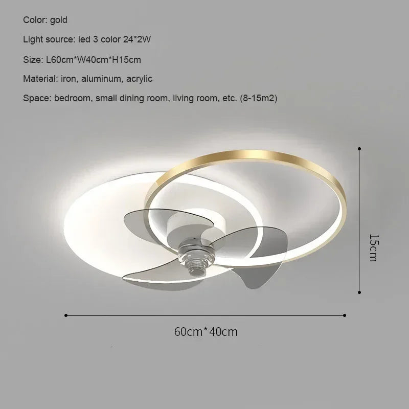 plafonnier ventilateur avec lumière à distance pour intérieur