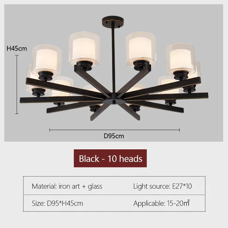lustre moderne en verre avec éclairage led design luxe