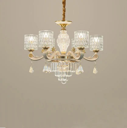 lustre en verre cristal design moderne pour un intérieur élégant