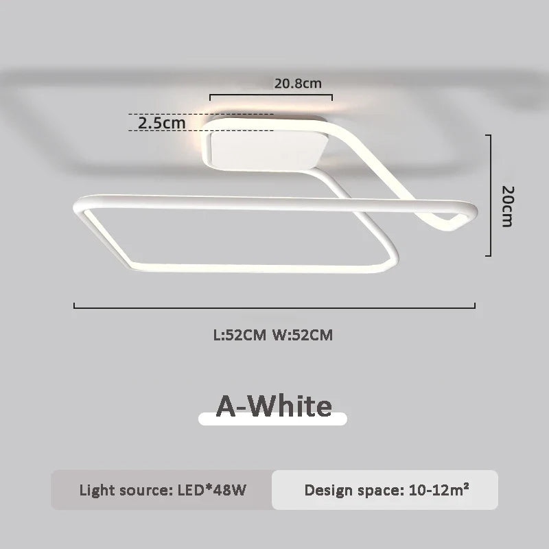 plafonnier moderne réglable avec télécommande pour décoration intérieure
