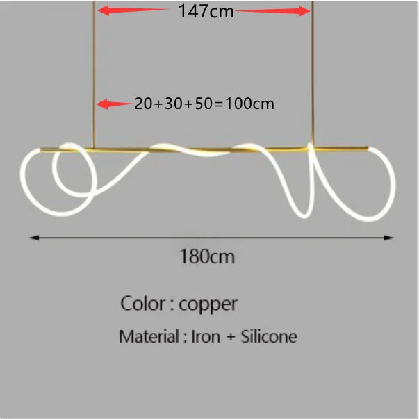 lustre led moderne long tuyau minimaliste pour bar