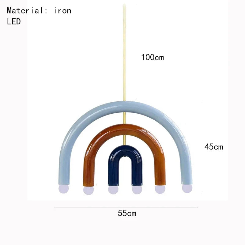 lustre arc-en-ciel métallique fil art déco suspendu réglable
