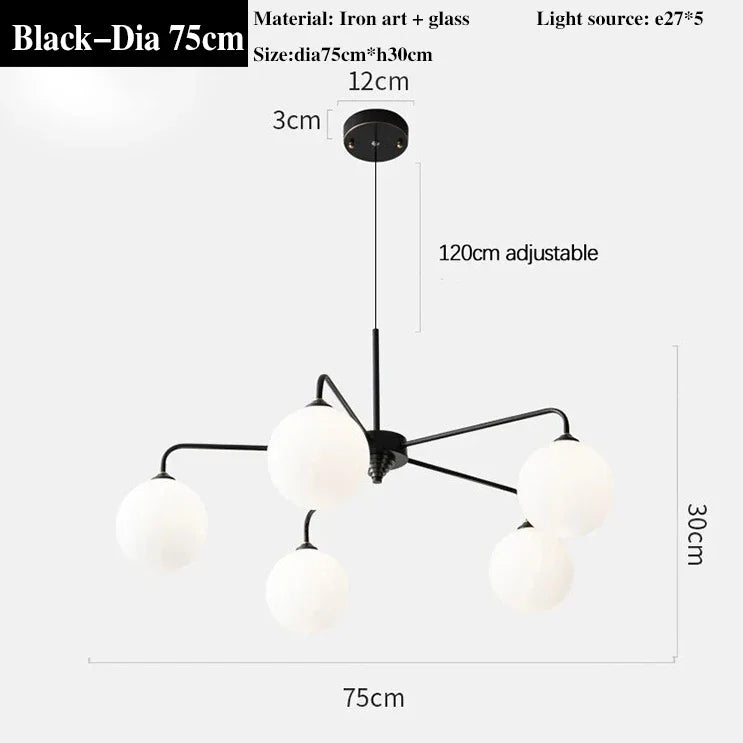 lustre moderne en verre design lampe à led de luxe pour décoration intérieure