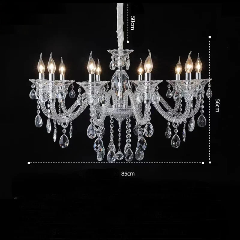 lustre moderne en verre cristal pour espace de luxe