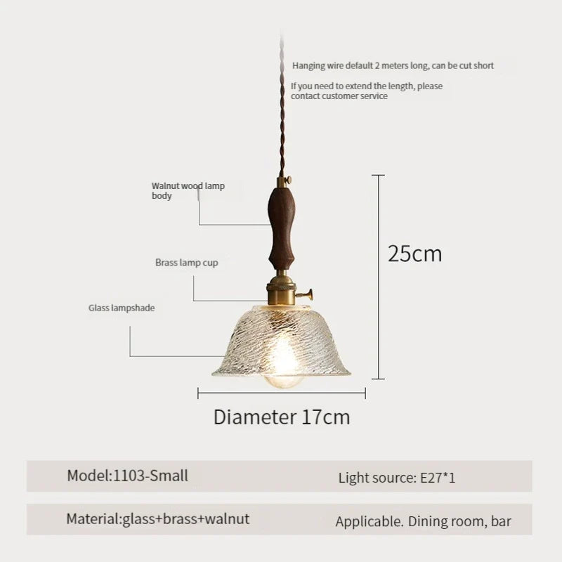 suspension luminaire moderne en bois verre et laiton