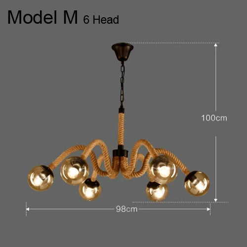 suspension rustiques industrielles avec corde pour intérieur