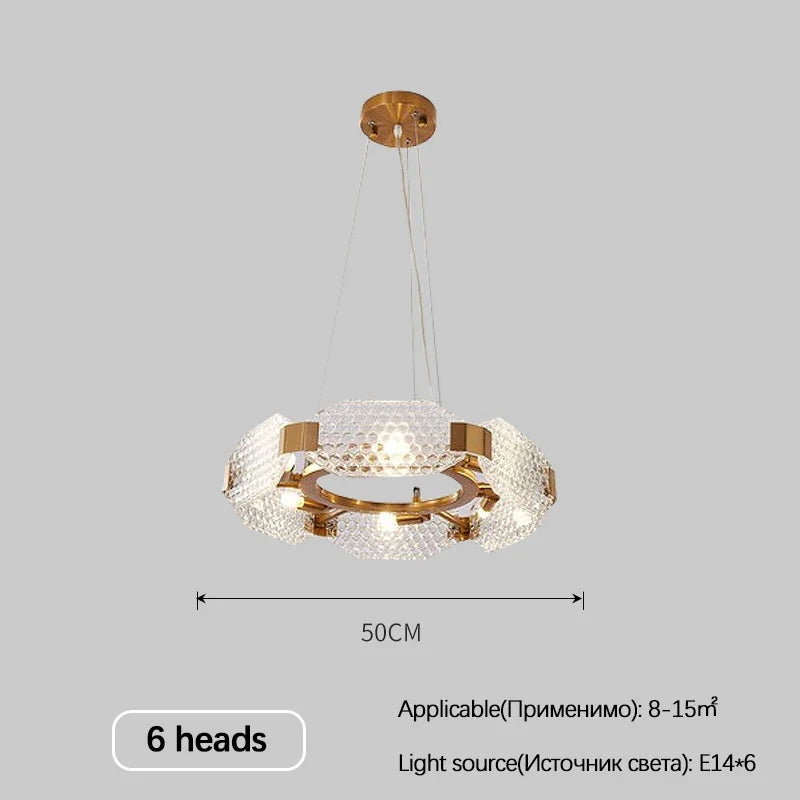 lustre moderne en verre créatif pour décoration intérieure
