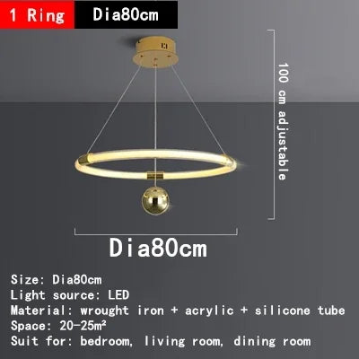 lustre à LED design avec détection de geste pour intérieur