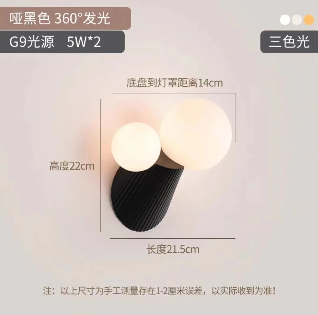 applique murale led cactus en résine verre pour étude