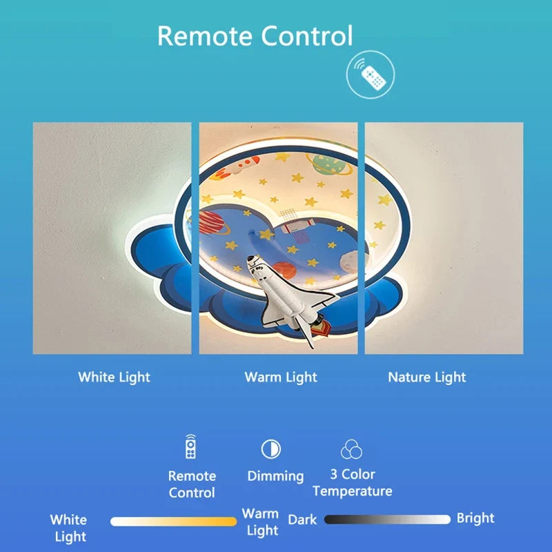 lustre d'intérieur pour enfant avec télécommande rocket lights boy