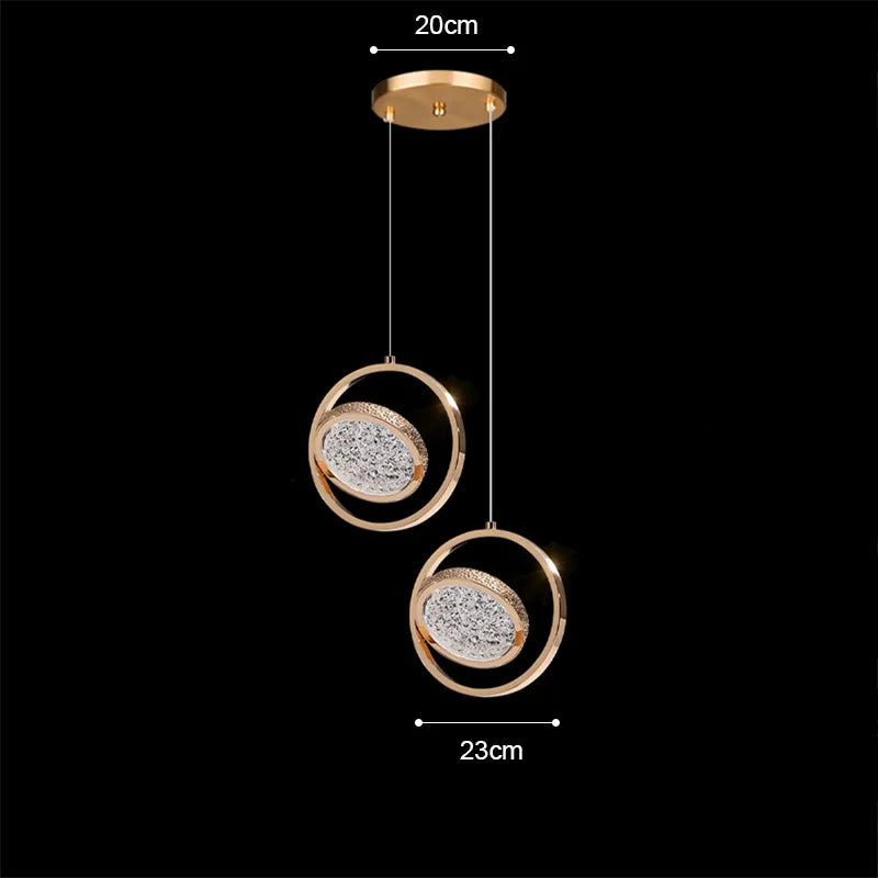 Nordique moderne suspension LED lumière or acrylique lustre créativité suspension lampe intérieur maison loft chambre chevet étude escaliers