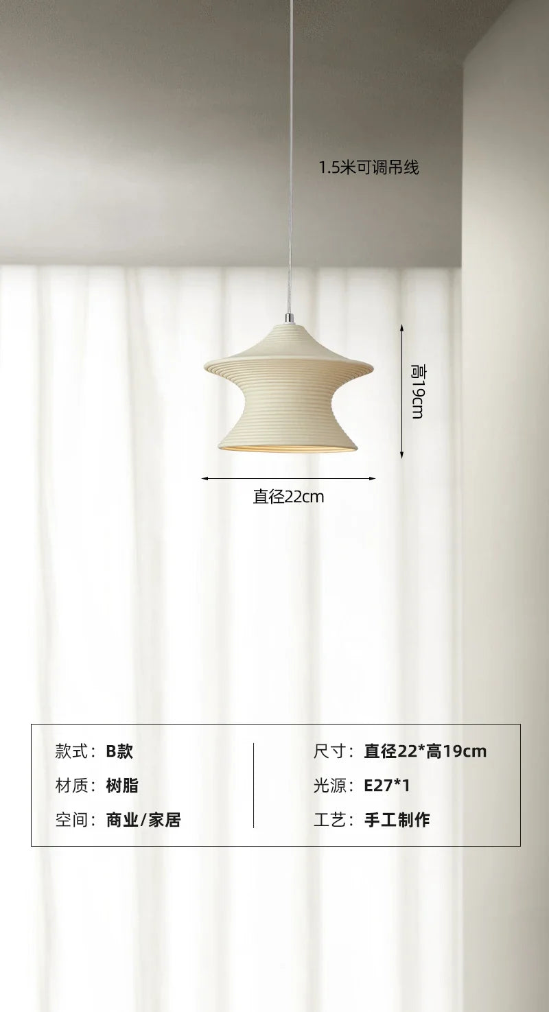 suspension moderne design nordique en résine LED pour ambiance chaleureuse