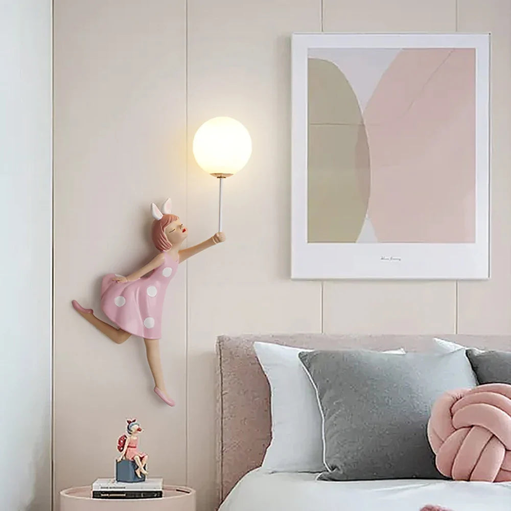 Applique murale 3d dessin animé pour fille décoration chevet