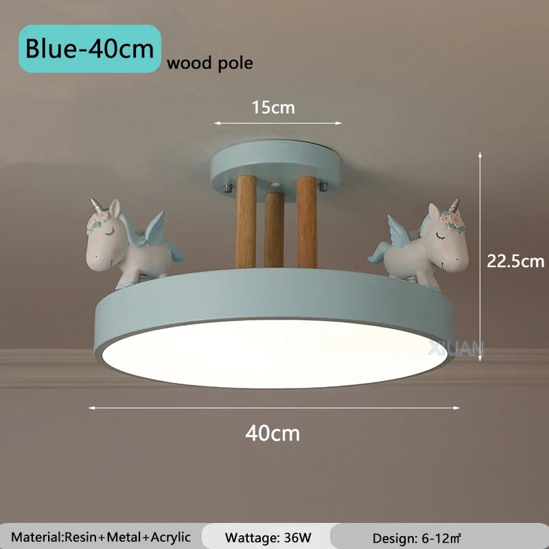 lustre enfant motif cheval pour chambre garçon fille