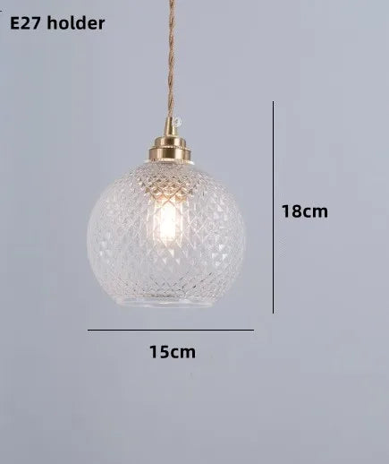suspension nordique en verre teinté et cuivre élégant