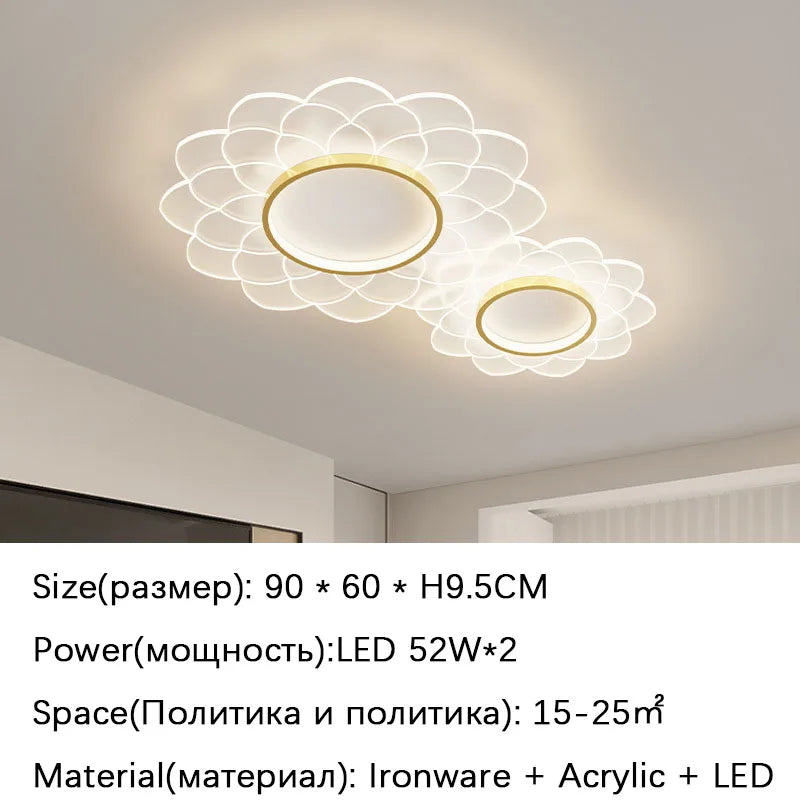 plafonnier led spot design floral en acrylique pour décoration intérieure