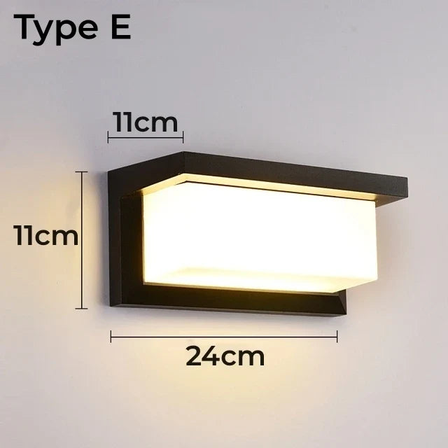 LED applique extérieure en plastique/aluminium porte d'entrée étanche IP65 applique jardin Patio terrasse maison luminaire mural