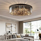 plafonnier moderne en cristal rond pour intérieur lumineux