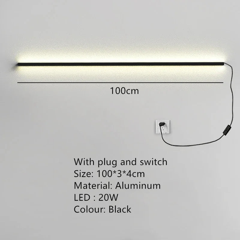 applique murale led moderne avec interrupteur de gradation pour décoration