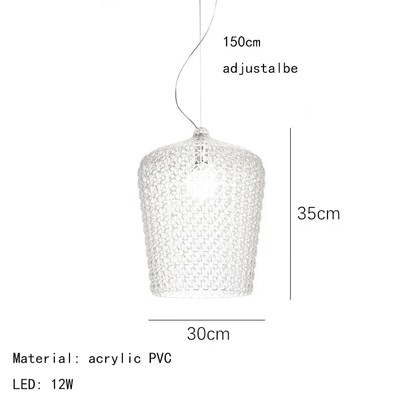 lustre suspendu à led en acrylique design nordique pour éclairage intérieur