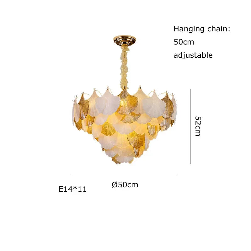lustre suspendu à led design ginkgo réglable pour intérieur moderne