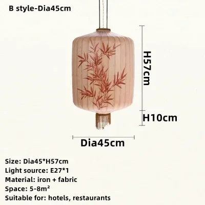 lustre en tissu japonais style médiéval zen pour décoration intérieure