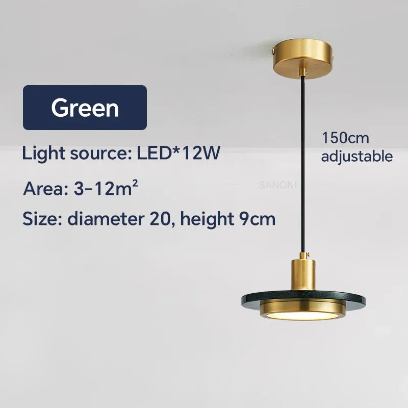 suspension nordique en marbre et cuivre design moderne