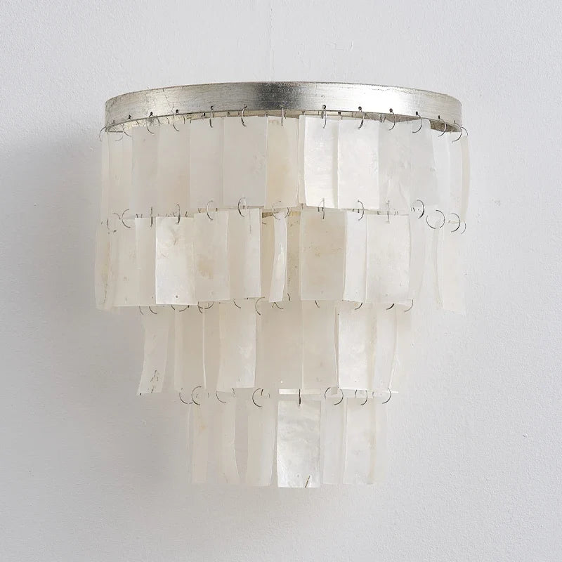 lustre rétro en coquillage pour décoration intérieure élégante