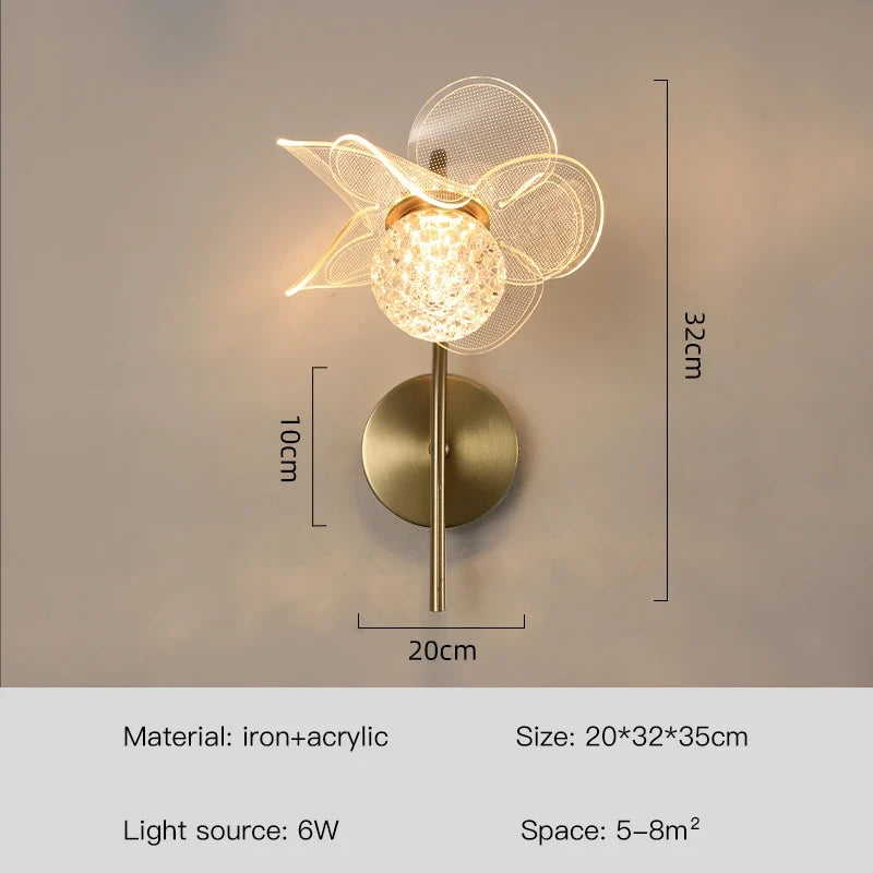 applique murale fleur pour éclairage doux et décoratif