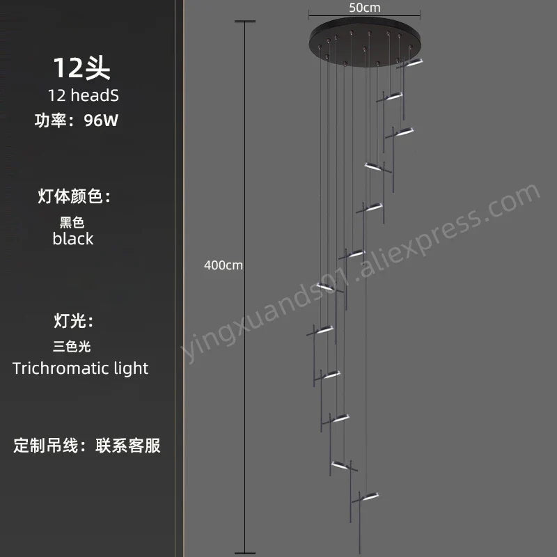 lustre moderne suspendu en acrylique design créatif 2023 à LED