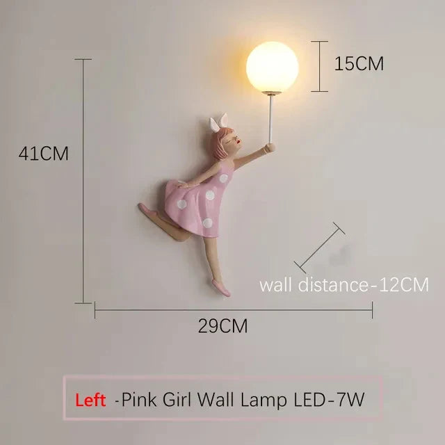 Applique murale 3d dessin animé pour fille décoration chevet