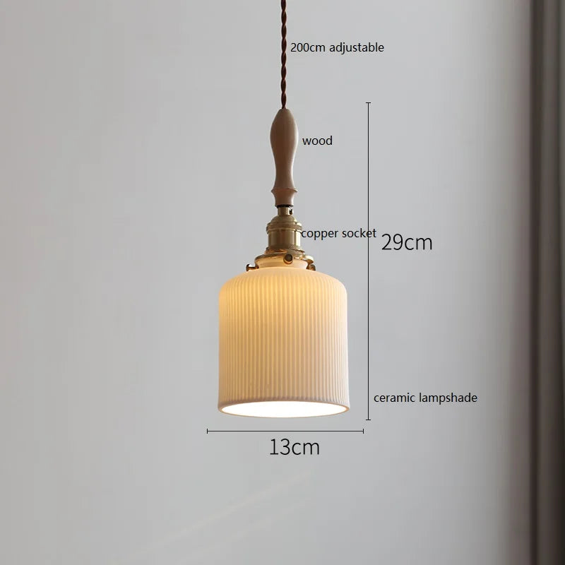 suspension LED en céramique conique design