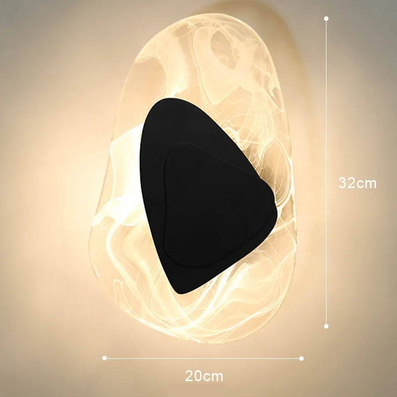 applique murale LED créative en verre pour décoration artistique