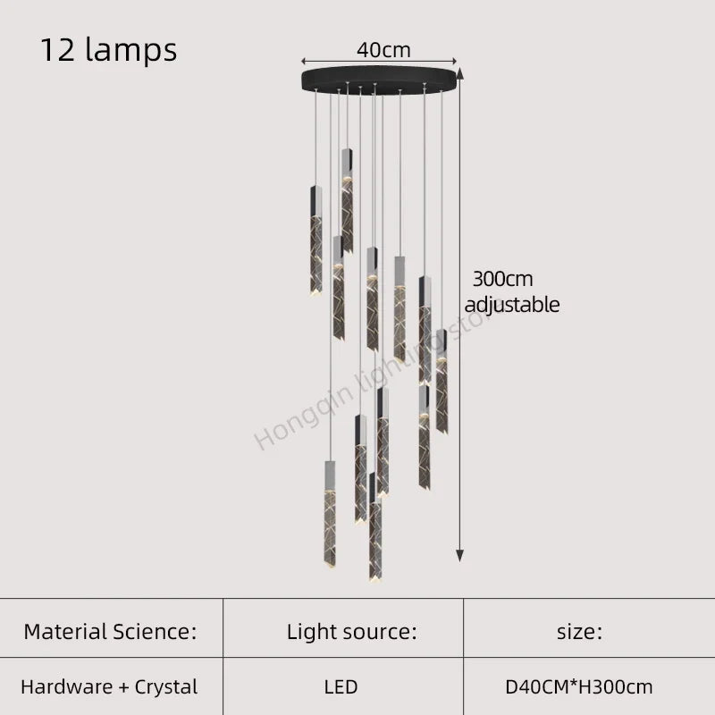 lustre moderne en cristal pour éclairage intérieur élégant