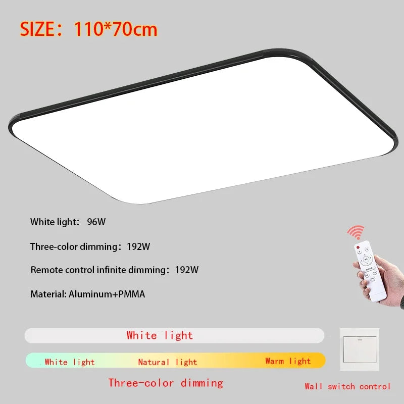 Modern Living Room Light 2024 Ultra Thin LED Ceiling Light Remote Control Dimming Restaurant Bedroom Balcony Panel Light