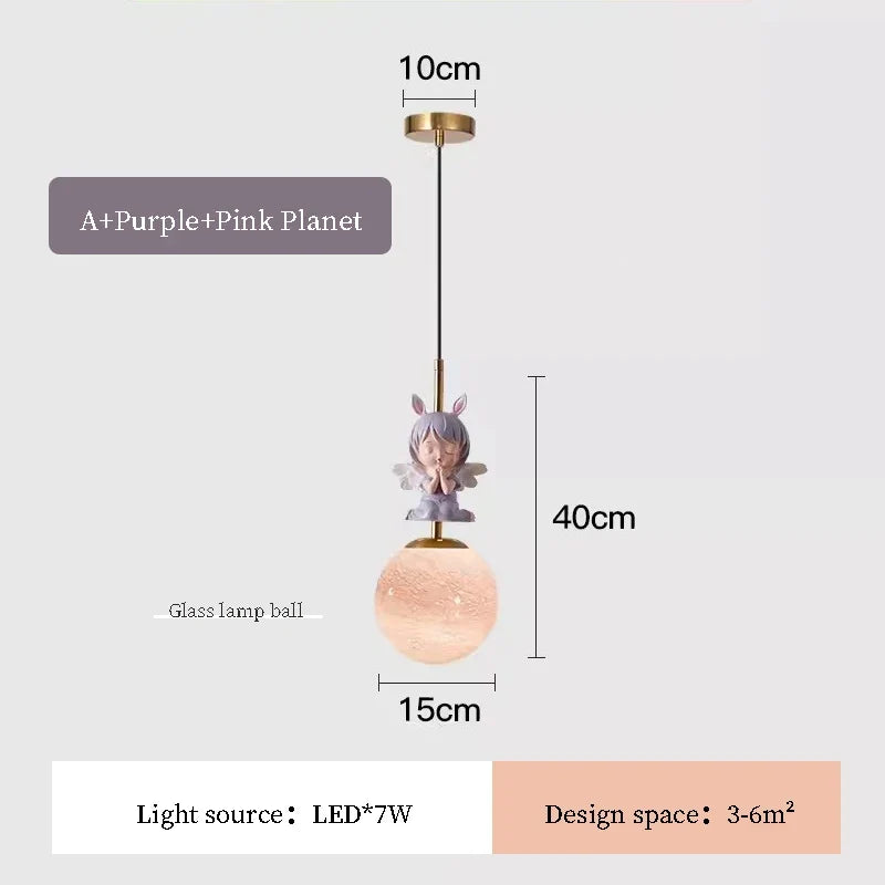applique murale ange moderne pour chambre d'enfant décorative