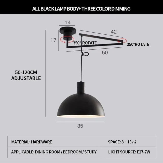 lustre pliable moderne nordique design télescopique pour intérieur contemporain